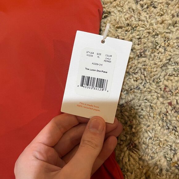 NEW Andie Size XL The Luzon One Piece Swimsuit Chili Pepper Halter High Neck - Picture 7 of 11